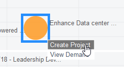 Demand workbench screen create project context menù